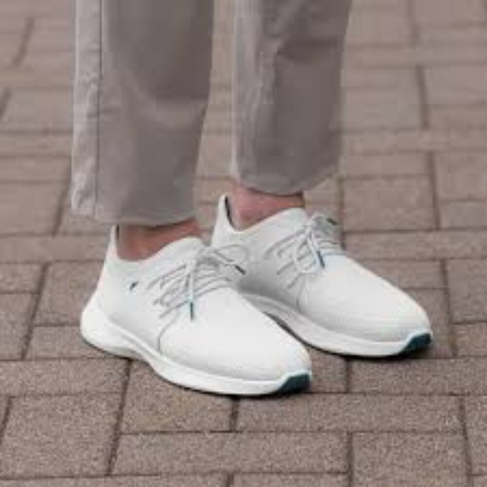 Vessi Everyday Classic 100% Waterproof Lace-Up Sneakers, Pearl White, Size 10